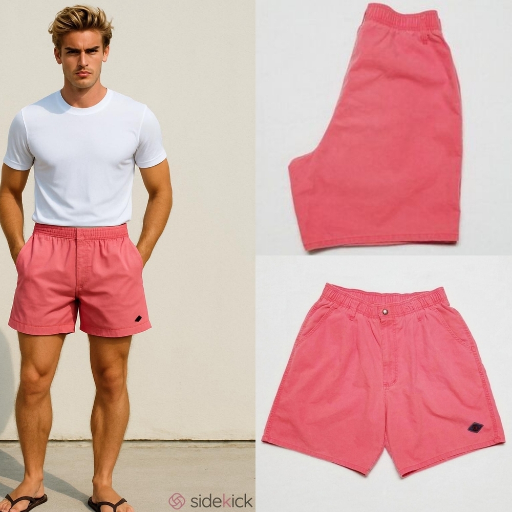 80s Vintage OP Ocean Pacific Peach Cotton High Rise Shorts Board Shorts M Unisex